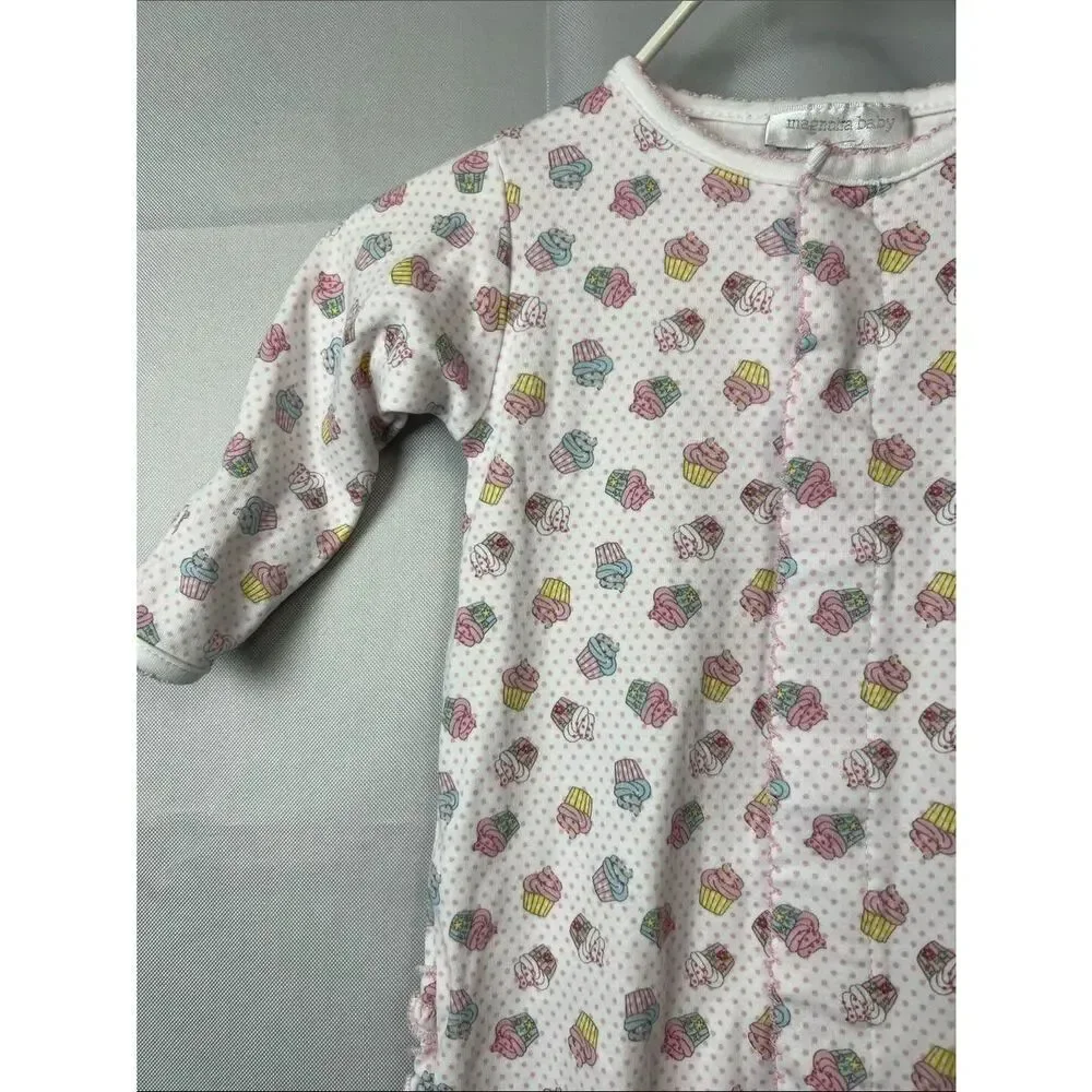 Magnolia Baby cupcake Printed footie Pima cotton size 3 months